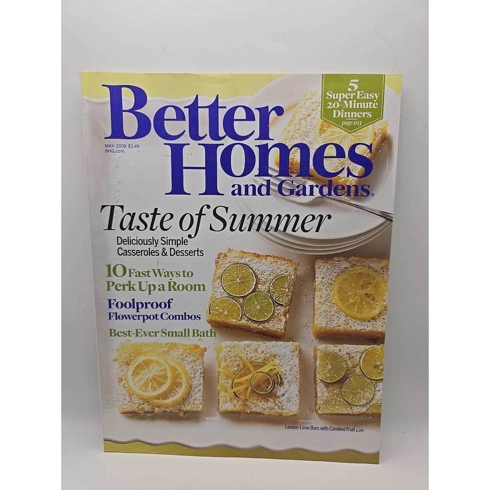 Better Homes and Gardens Magazine Taste Of‎ Summer May 2008 20 Minute Dinners